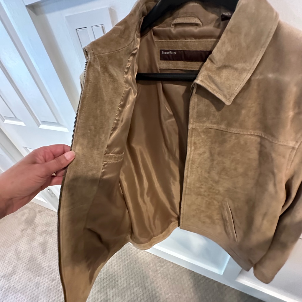Brand New Leather Perry Ellis Mens Jacket Size Large
